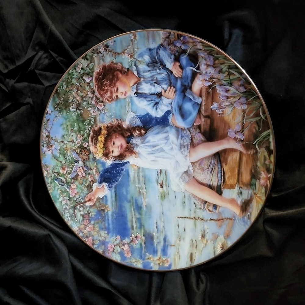 Sandra kuck patience gold rimmed limited edition collectors plate